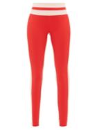 Matchesfashion.com Vaara - Flo Striped Performance Leggings - Womens - Red Multi