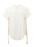 Matchesfashion.com Ssone - Drawstring Cotton Top - Womens - Ivory Multi