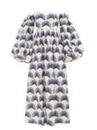 Agua By Agua Bendita - Alheli Palma-print Cotton Maxi Dress - Womens - Navy White