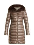 Herno Fox-fur Trim Quilted Down Coat