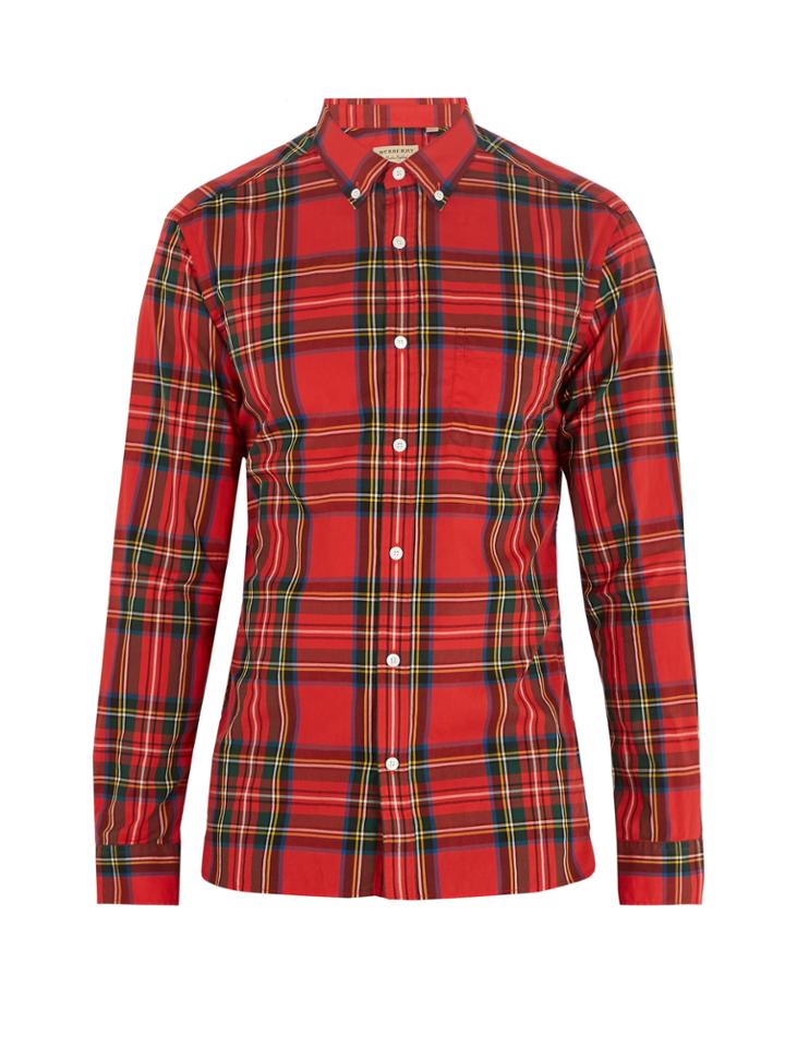 Burberry Point-collar Checked Cotton Shirt