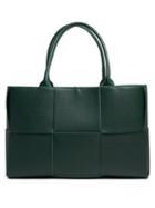 Bottega Veneta - The Arco Medium Intrecciato-leather Tote Bag - Womens - Dark Green