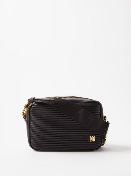 Amiri - Logo-plaque Ribbed-leather Cross-body Bag - Mens - Black