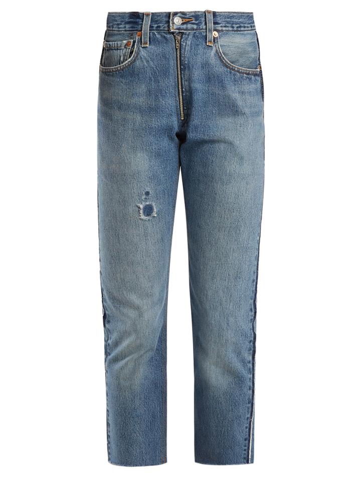 Re/done Originals X Levi's High-rise Straight-leg Cropped Jeans