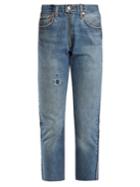 Re/done Originals X Levi's High-rise Straight-leg Cropped Jeans