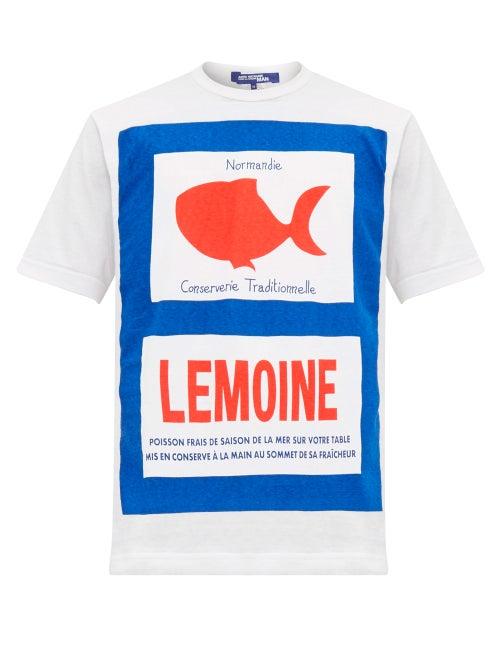 Matchesfashion.com Junya Watanabe - Fish Print Cotton T Shirt - Mens - White Multi