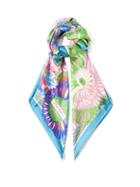 Dolce & Gabbana - Impressionism Floral-print Silk-twill Scarf - Womens - Blue Multi