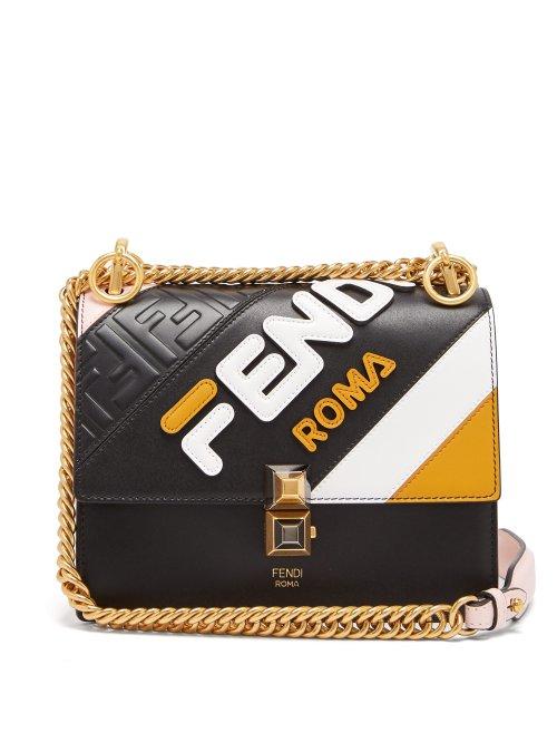 Matchesfashion.com Fendi - Mania Kan I Small Leather Cross Body Bag - Womens - Black Multi