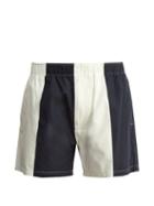 Matchesfashion.com Saturdays Nyc - Trent Contrast Panel Swim Shorts - Mens - Navy White