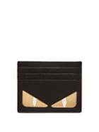 Matchesfashion.com Fendi - Bag Bugs Leather Cardholder - Womens - Black Gold