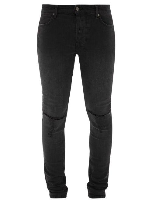 Matchesfashion.com Ksubi - Van Winkle Distressed Skinny Fit Jeans - Mens - Black