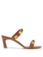 Matchesfashion.com Valentino Garavani - Upstud Point-toe Leather Sandals - Womens - Tan