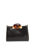 Matchesfashion.com Marni - Tortoiseshell-effect Clasp Leather Shoulder Bag - Womens - Black