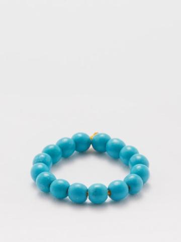 Hermina Athens - Beaded Howlite Ring - Womens - Blue