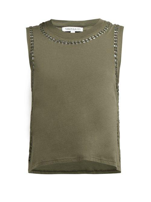 Matchesfashion.com Track & Bliss - The Knot Cotton Jersey Tank Top - Womens - Khaki