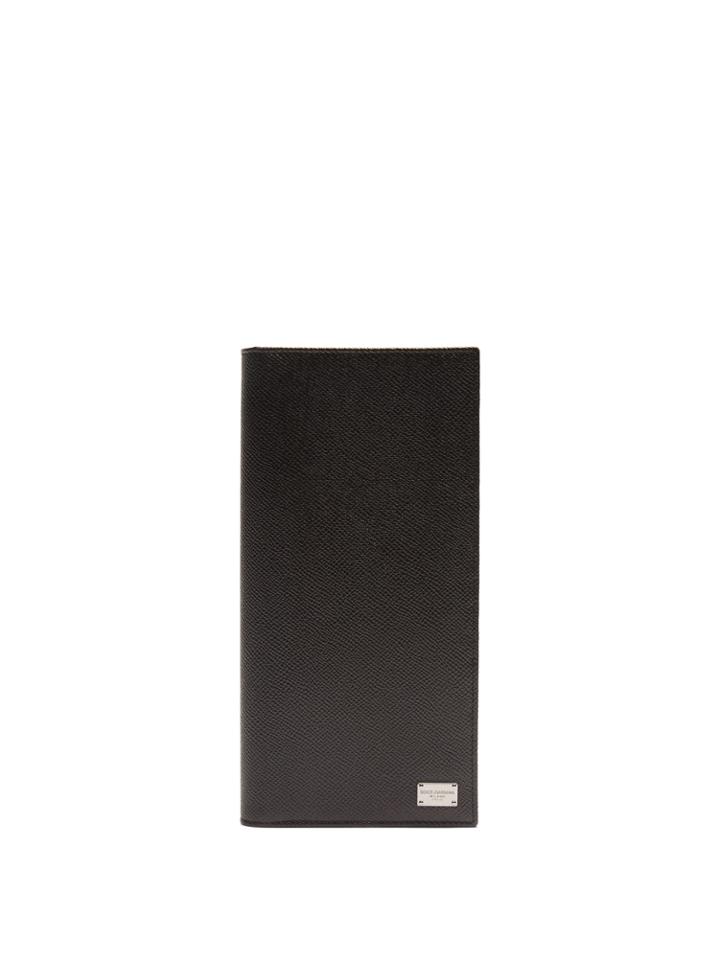 Dolce & Gabbana Bi-fold Grained-leather Travel Wallet