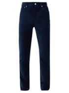 Matchesfashion.com Sfr - Sin Cotton-corduroy Straight-leg Trousers - Mens - Navy