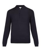 Matchesfashion.com Paul Smith - Long Sleeved Fine Knit Wool Polo Shirt - Mens - Navy