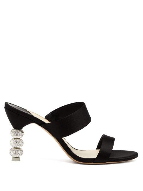 Matchesfashion.com Sophia Webster - Jumbo Rosalind Crystal Embellished Heel Sandals - Womens - Black