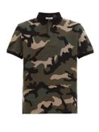 Matchesfashion.com Valentino - Rockstud Camouflage Cotton Piqu Polo Shirt - Mens - Khaki Multi