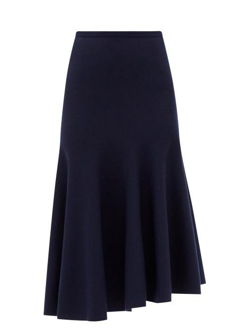 Gabriela Hearst - Christina High-rise Wool-blend Midi Skirt - Womens - Dark Navy