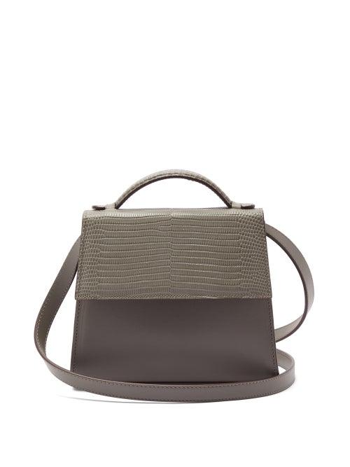 Matchesfashion.com Hunting Season - The Top Handle Small Leather And Lizard Bag - Womens - Grey