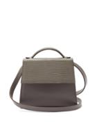 Matchesfashion.com Hunting Season - The Top Handle Small Leather And Lizard Bag - Womens - Grey