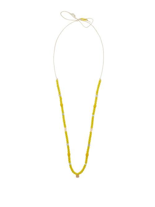 Matchesfashion.com Musa By Bobbie - Diamond, Aquamarine & 18kt Gold Charm Necklace - Womens - Yellow