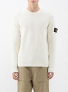 Stone Island - Logo-patch Wool-blend Sweater - Mens - Natural
