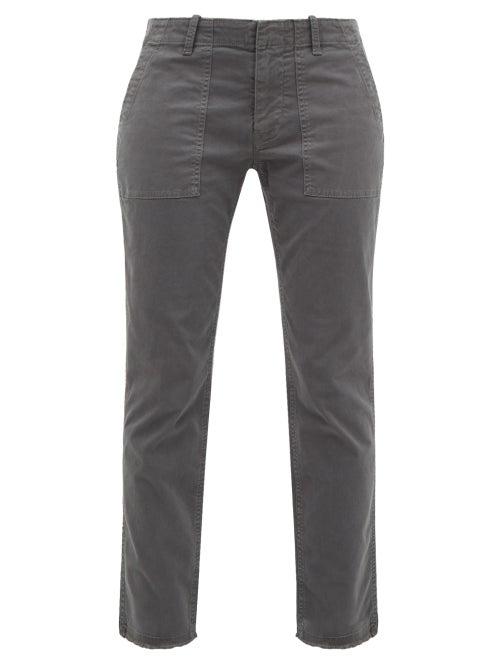 Matchesfashion.com Nili Lotan - Jenna Slim Leg Cotton-blend Trousers - Womens - Grey
