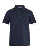 Matchesfashion.com Kilgour - Point Collar Cotton Piqu Polo Shirt - Mens - Navy