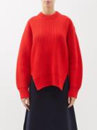 Jil Sander - Ribbed Merino Sweater - Womens - Red