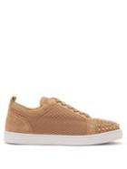 Matchesfashion.com Christian Louboutin - Louis Junior Suede And Mesh Low Top Trainers - Mens - Brown