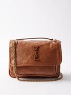 Saint Laurent - Baby Niki Crinkled-leather Cross-body Bag - Womens - Tan