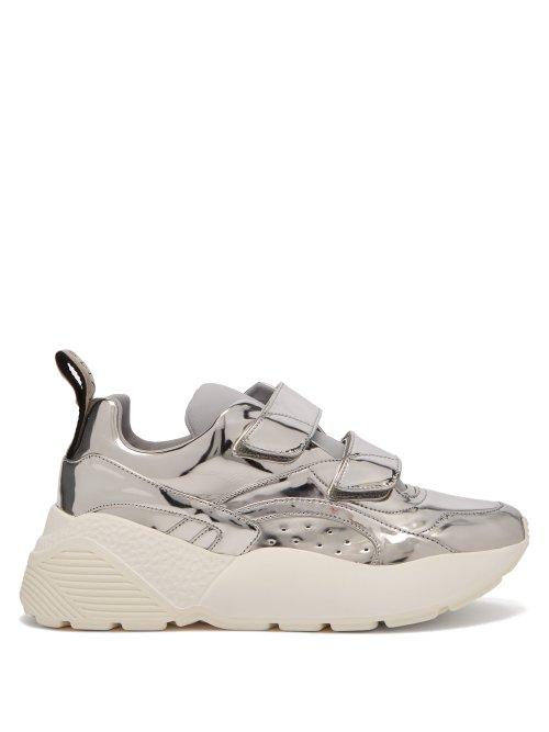 Matchesfashion.com Stella Mccartney - Eclypse Metallic Low Top Trainers - Womens - Silver