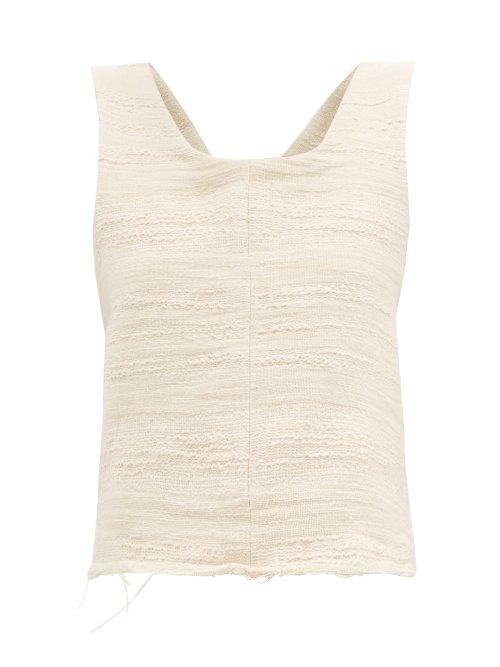 Matchesfashion.com Albus Lumen - Petram Cotton Blend Gauze Cropped Top - Womens - Nude