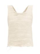 Matchesfashion.com Albus Lumen - Petram Cotton Blend Gauze Cropped Top - Womens - Nude