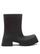 Balenciaga - Trooper Square-toe Rubber Ankle Boots - Womens - Black