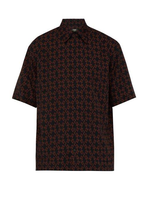 Matchesfashion.com Fendi - Devil Print Poplin Shirt - Mens - Red Multi