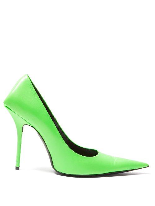 Matchesfashion.com Balenciaga - Square Knife Pumps - Womens - Green