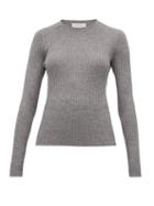 Matchesfashion.com Gabriela Hearst - Browning Rib Knitted Cashmere Blend Top - Womens - Grey Multi