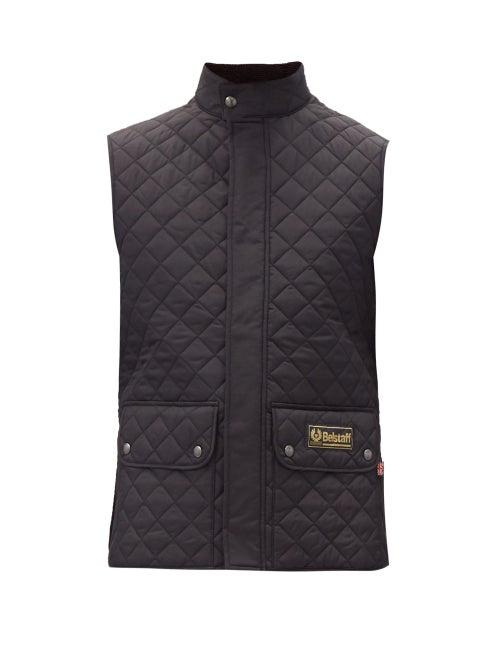 Matchesfashion.com Belstaff - Diamond-quilted Shell Gilet - Mens - Black