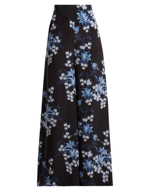 Matchesfashion.com Johanna Ortiz - Dream State Printed Silk Crepe Trousers - Womens - Blue Multi