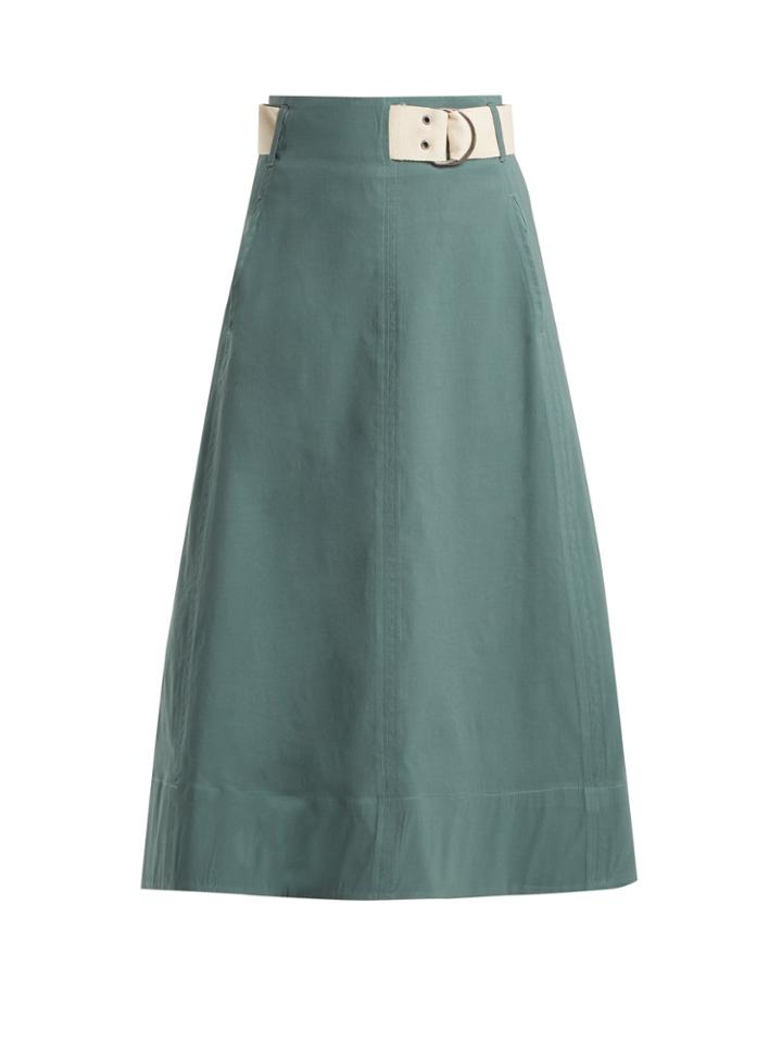 Sea Simone A-line Belted Midi Skirt