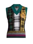 Matchesfashion.com Versace - Tartan Intarsia Wool Sweater - Womens - Multi