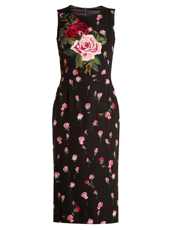 Dolce & Gabbana Floral-print Stretch-silk Charmeuse Midi Dress