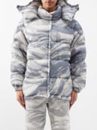 4 Moncler Hyke - Galenstockis Brushstroke Quilted Jacket - Womens - Grey Beige