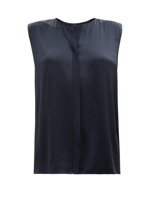 Carl Kapp - Safras Sleeveless Satin Top - Womens - Navy