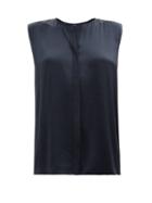 Carl Kapp - Safras Sleeveless Satin Top - Womens - Navy