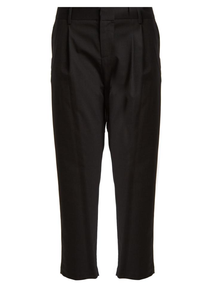 Nili Lotan Astor Pinstriped Wool-blend Cropped Trousers